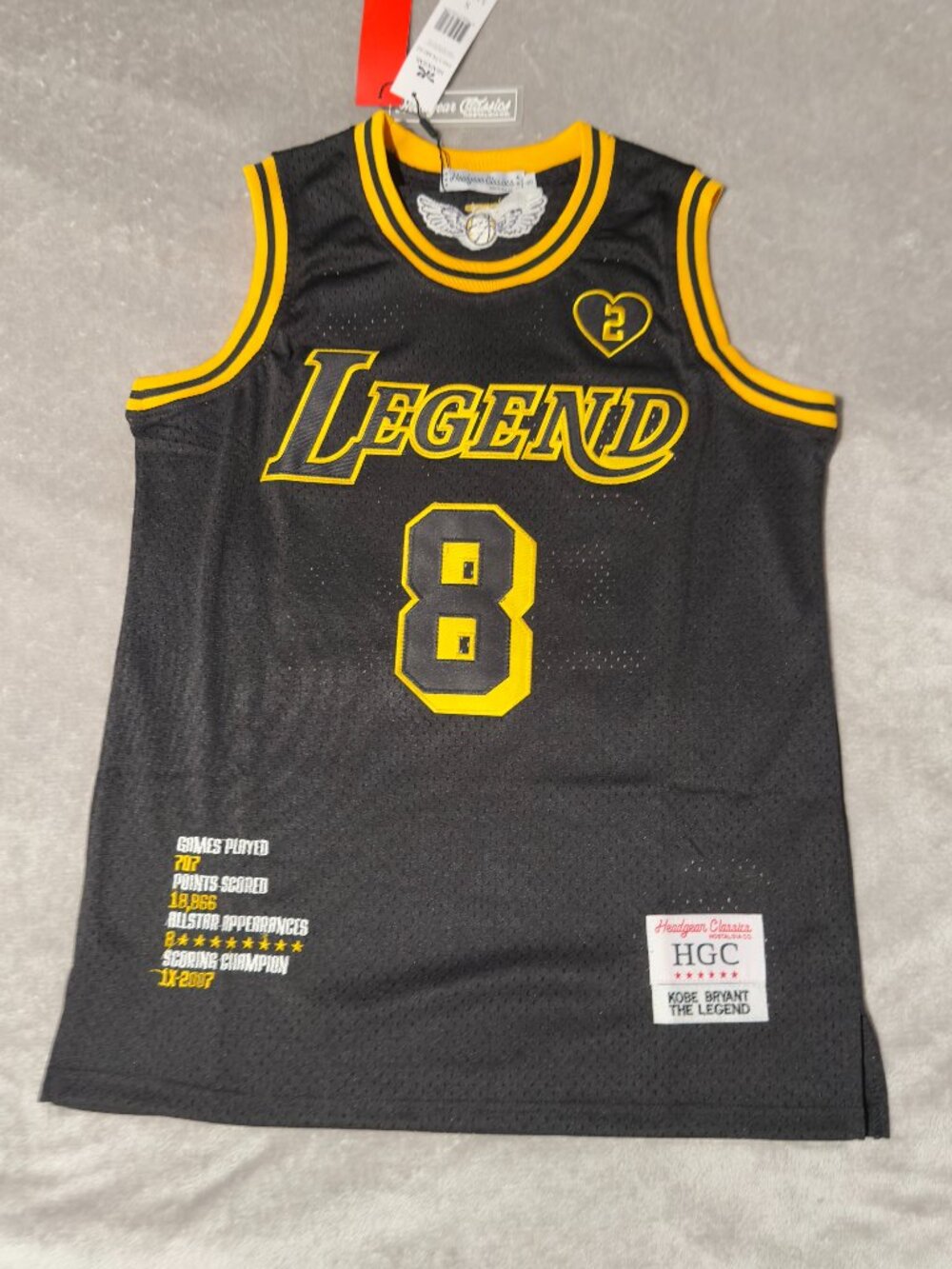 Headgear Classics Kobe Bryant Mamba Legend Basketball Jersey NWT Size S